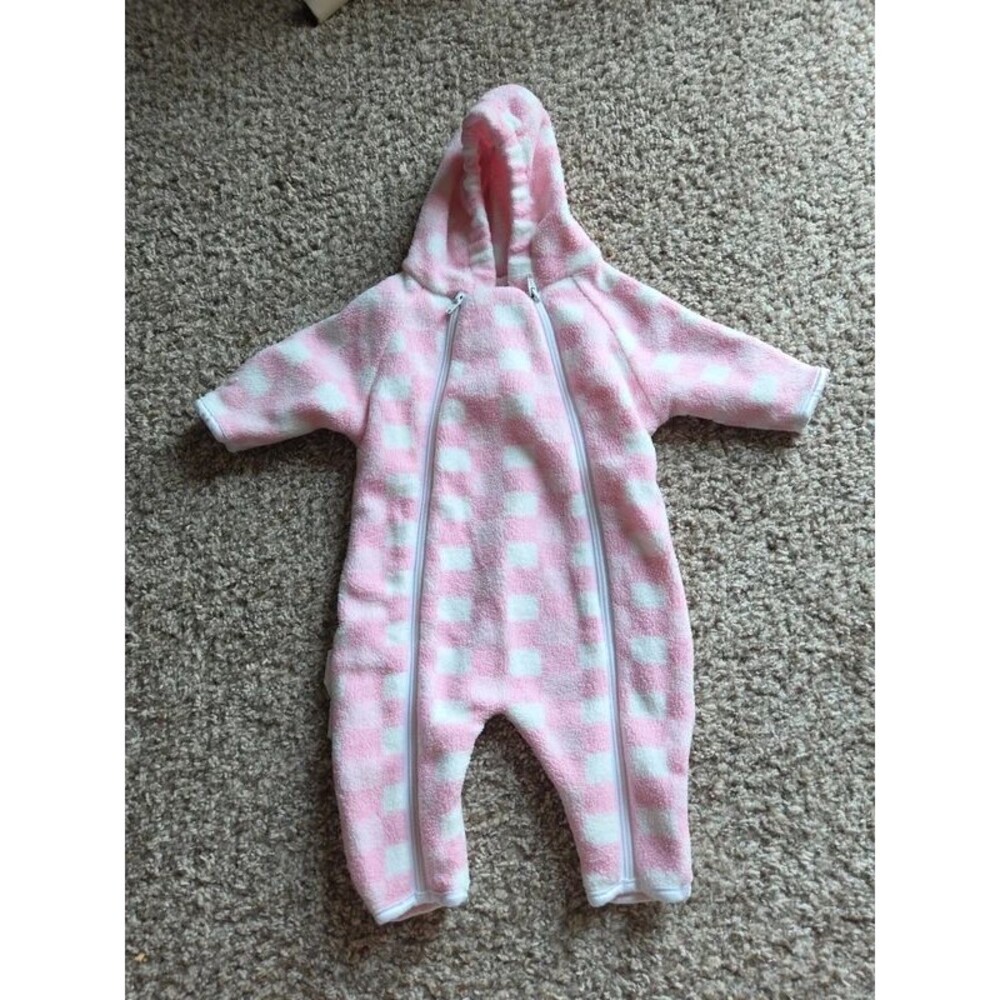 Girls checkered fleece bunting